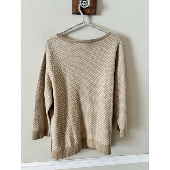 NWOT C Wonder Womens Plus Size 1X Cardigan Sweater Tan Button Front - Picture 4 of 5